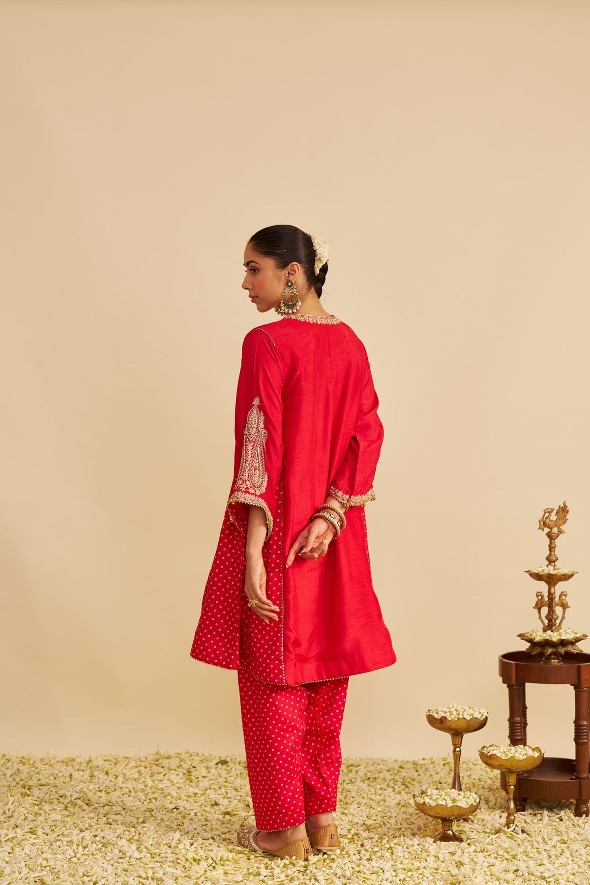 JERIAH - RED SHORT CHAUGA WITH SALWAR