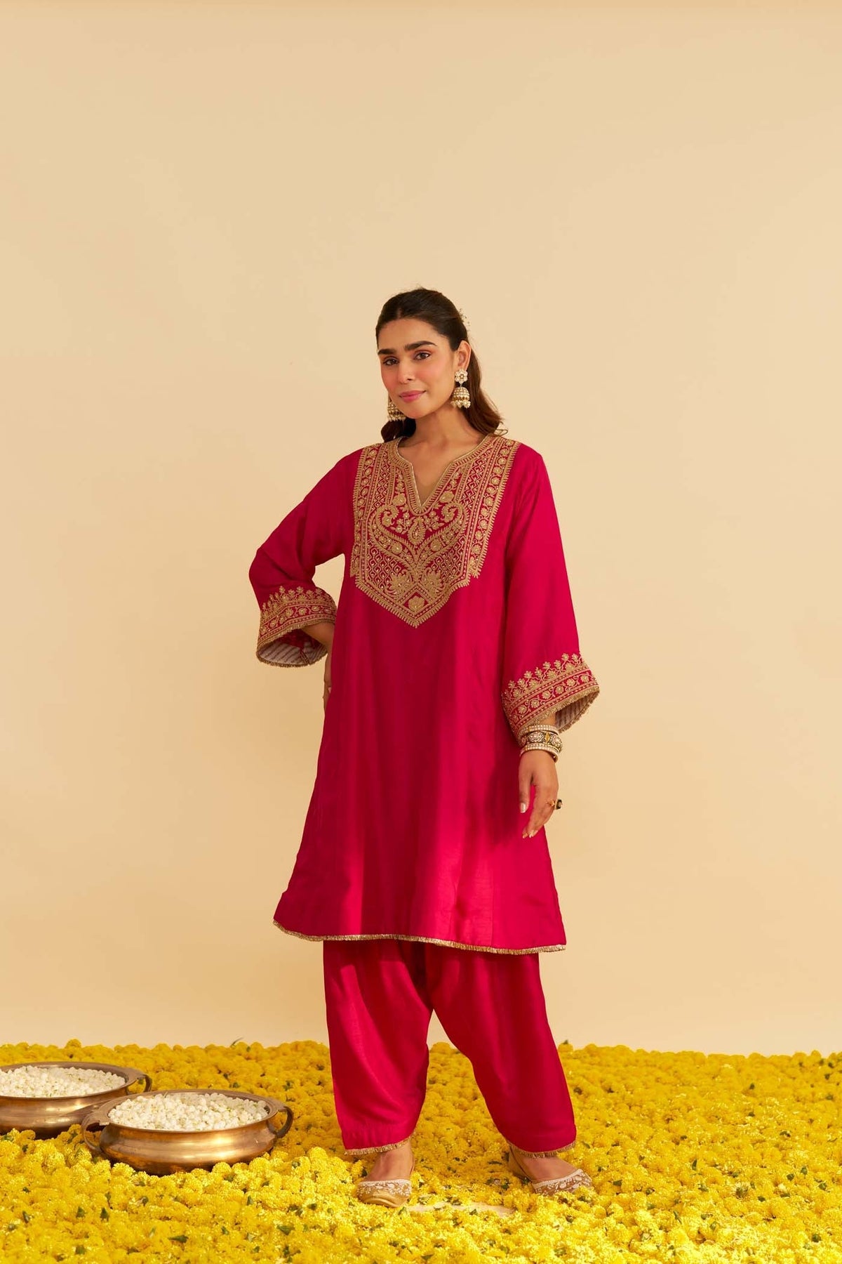 MEHZA - HOTPINK HORT CHAUGA WITH SALWAR (Lxrts)