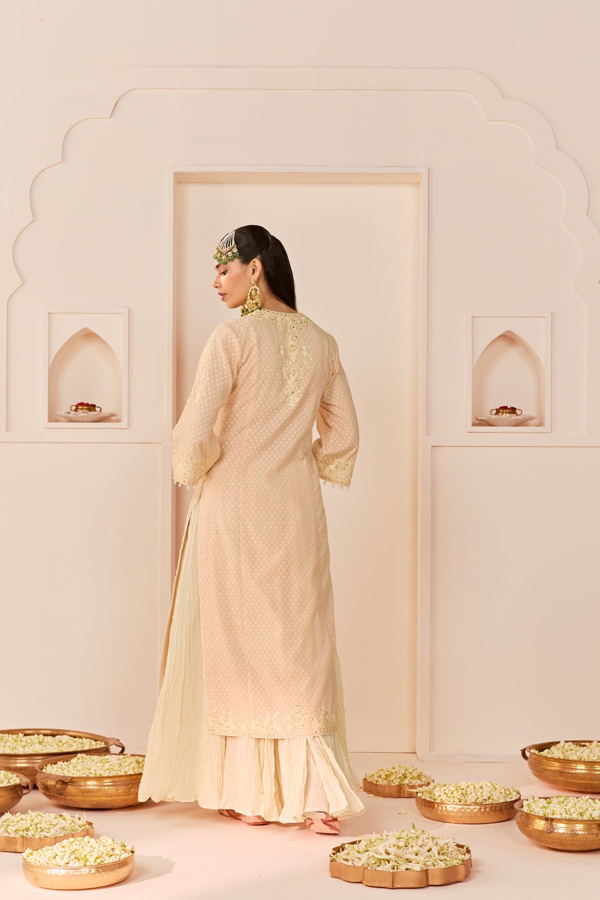 Ruhani - Carnation Pink Long Kurta With Skirt And Dupatta (LXRTS)