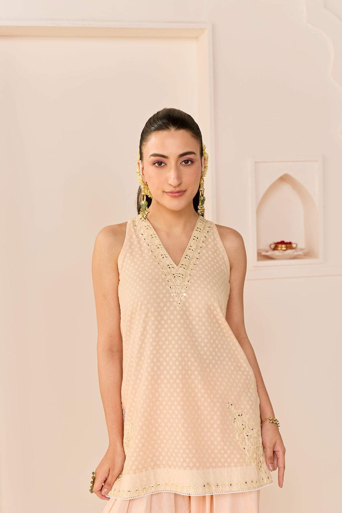 Miral - Carnation Pink Short Kurta With Farsi Salwar
