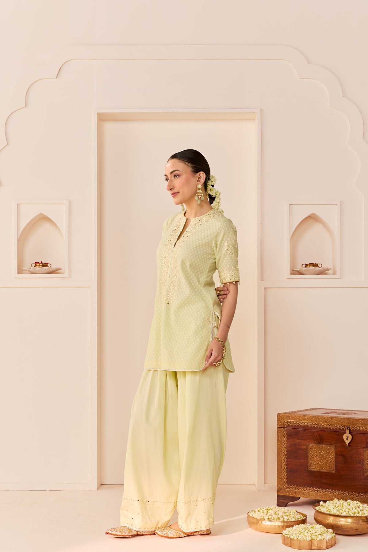Anaisha - Mint Green Short Kurta With Farshi Salwar (LXRTS)