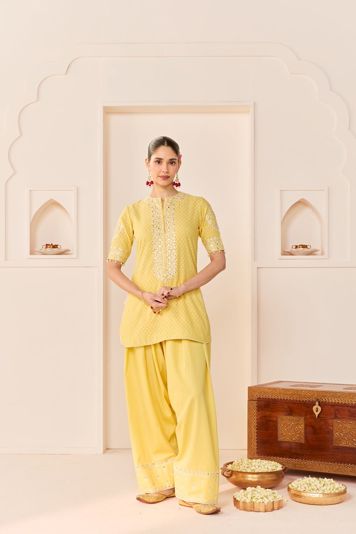 Anaisha - Lemon Yellow Short Kurta With Farshi Salwar (LXRTS)