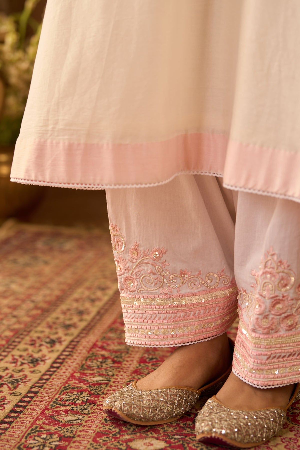 Payal Sen In SAHABAT - DAISY IVORY WITH PINK KAAFTAN WITH SALWAR