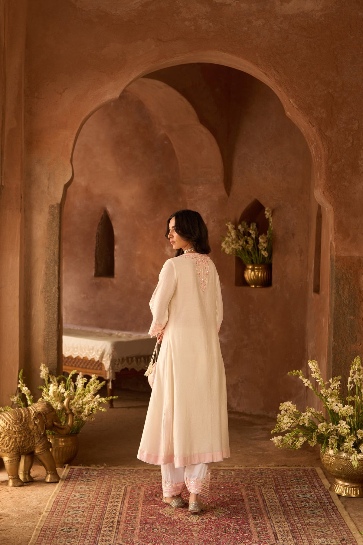 Payal Sen In SAHABAT - DAISY IVORY WITH PINK KAAFTAN WITH SALWAR