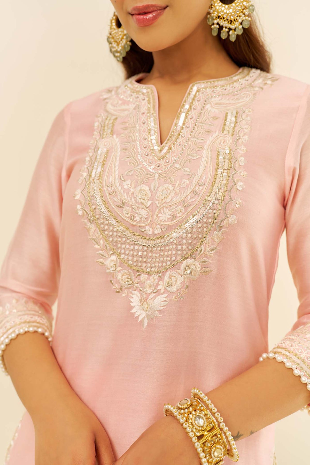 SARA - Blush Pink SHORT KURTA WITH SALWAR