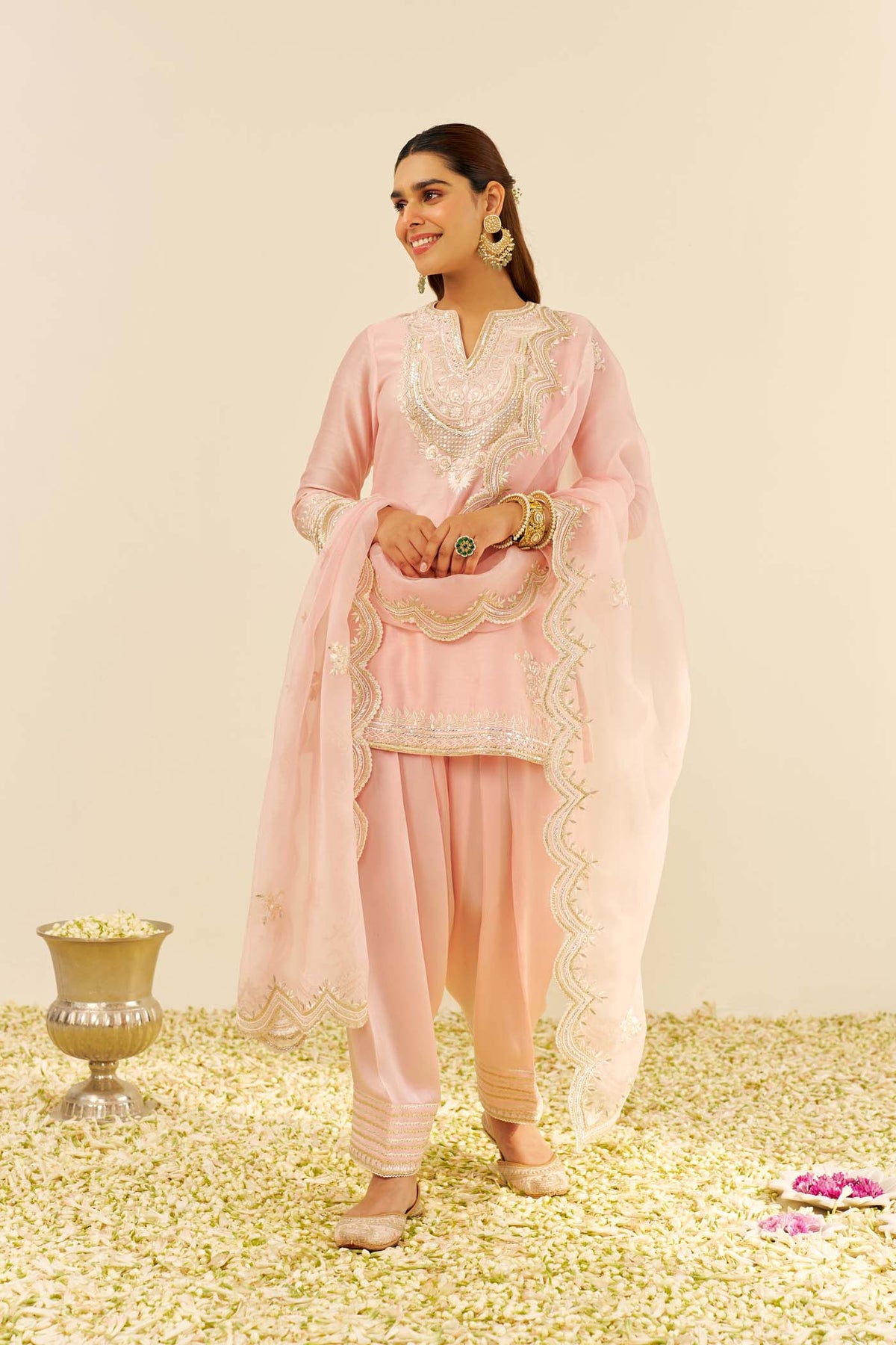 SARA - Blush Pink SHORT KURTA WITH SALWAR