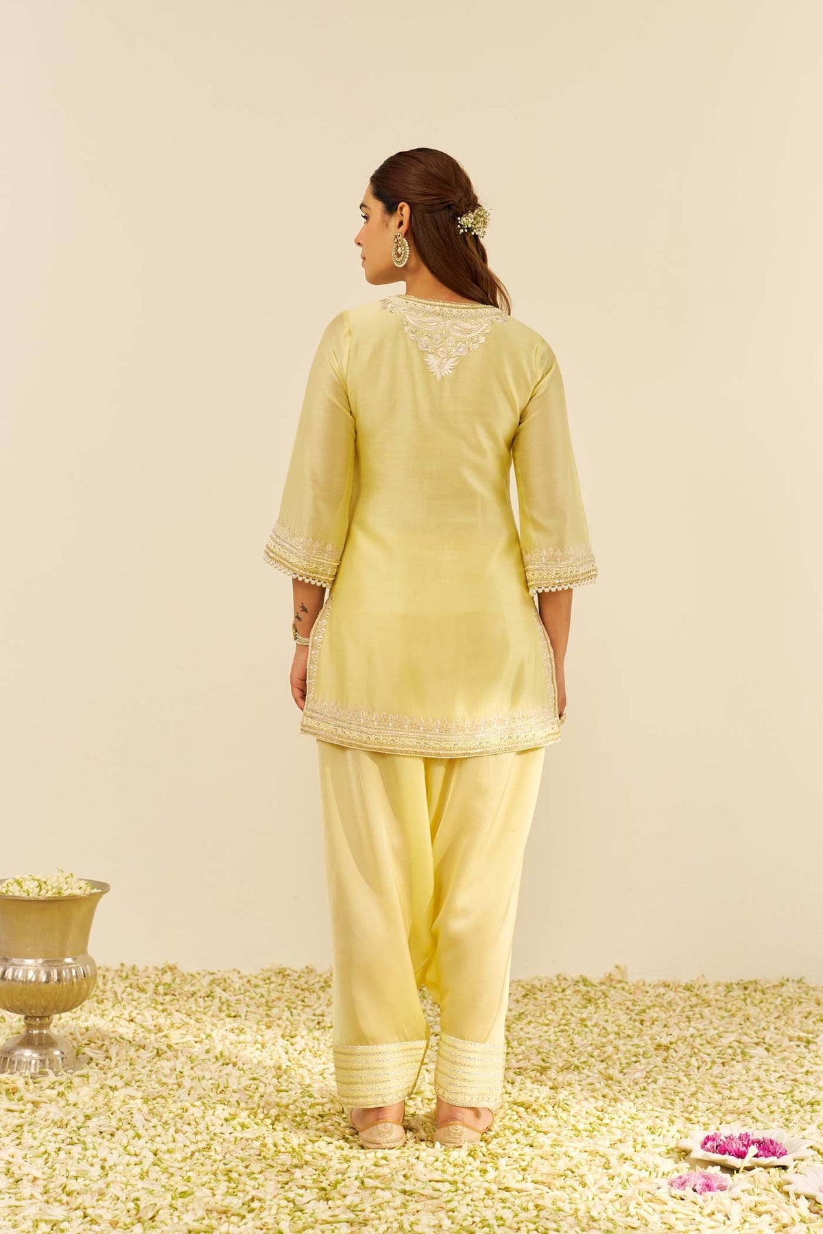 SARA - Lemon Yellow SHORT KURTA WITH SALWAR (LXRTS)