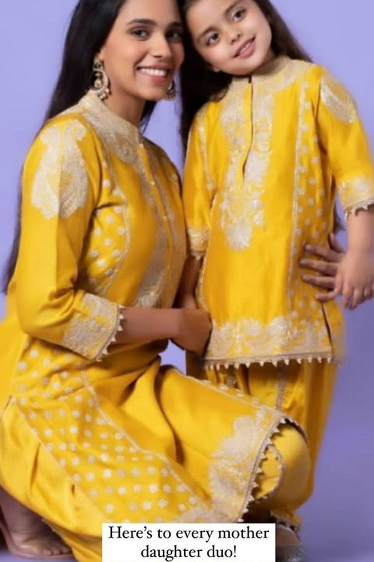 Aabish Mustard Pearl Embroidered Kurta Set