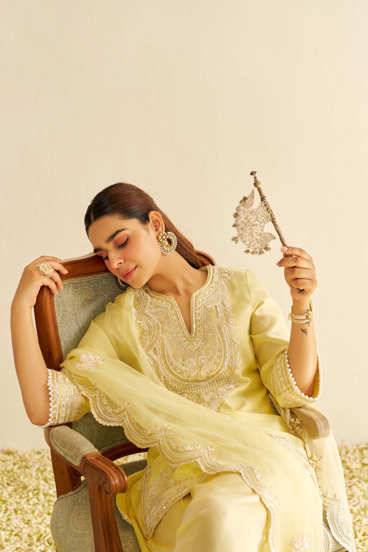 SARA - Lemon Yellow SHORT KURTA WITH SALWAR (LXRTS)