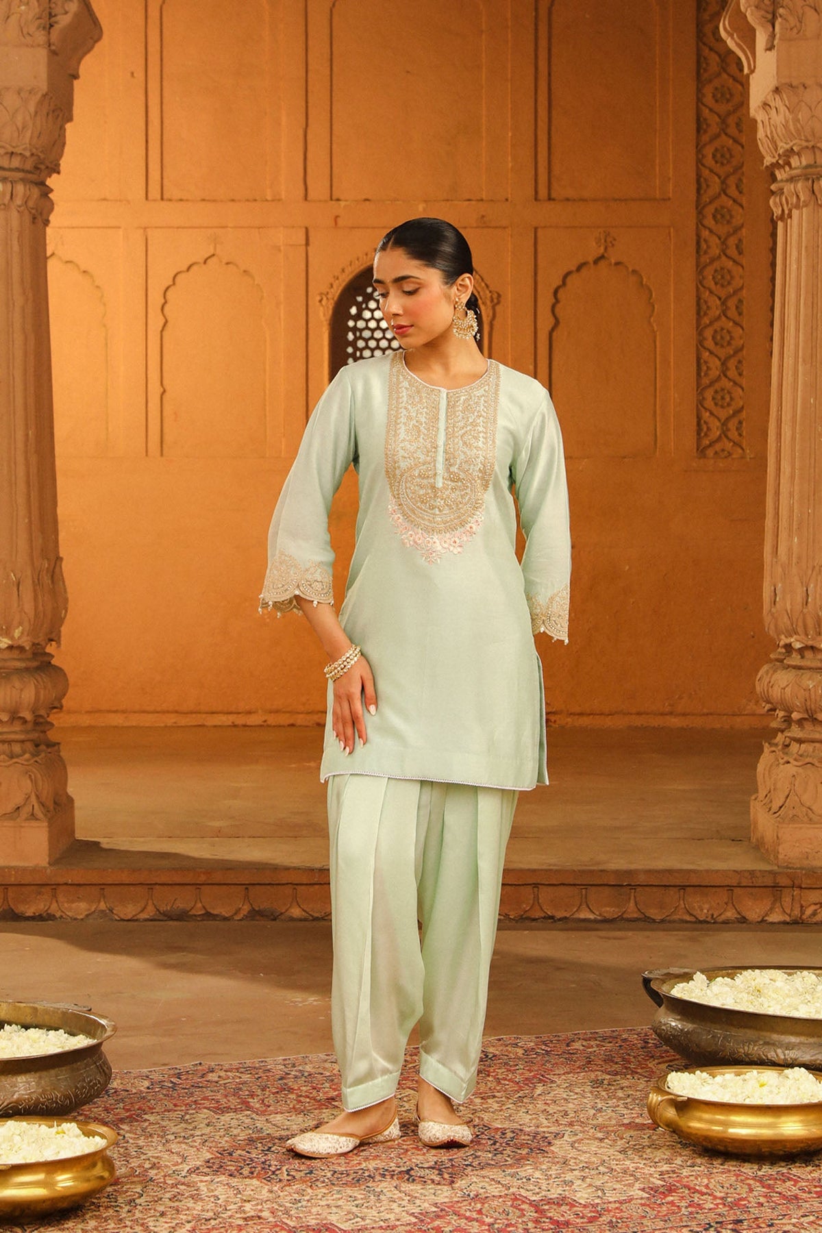 Arisa - Misty Green Kurta with Salwar