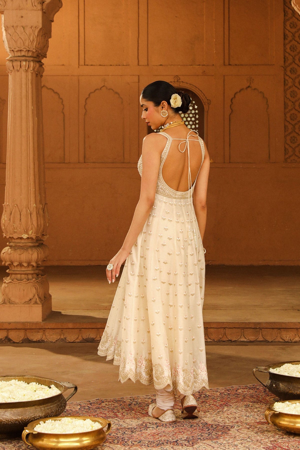 Chitrangda Singh  In Wafiya - Daisy Ivory Ankle Length Anarkali with Chooridaar and Dupatta