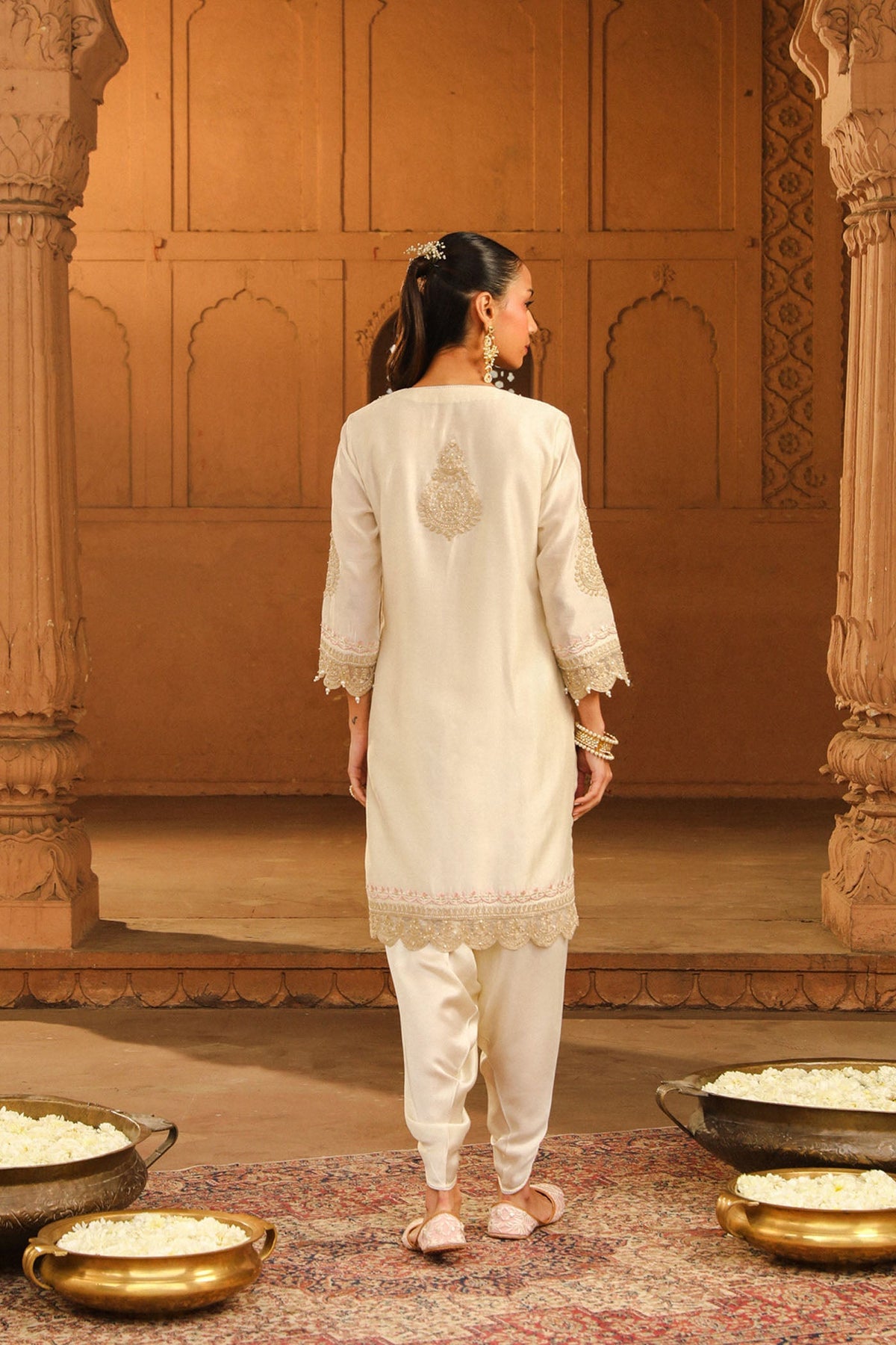 Anika- Daisy Ivory kurta with Dhoti (LXRTS)