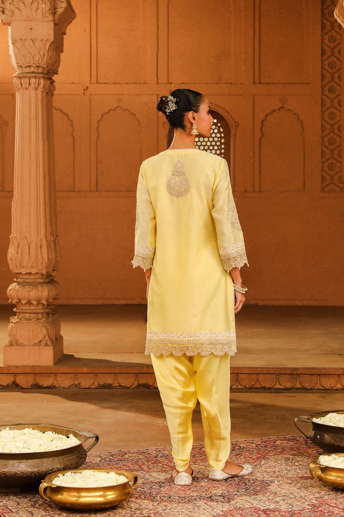 Anika - Lemon Yellow Kurta with dhoti (LXRTS)