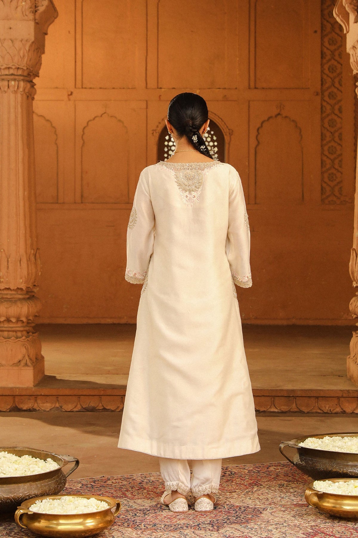 Akira - Daisy Ivory Long Choga with Salwar