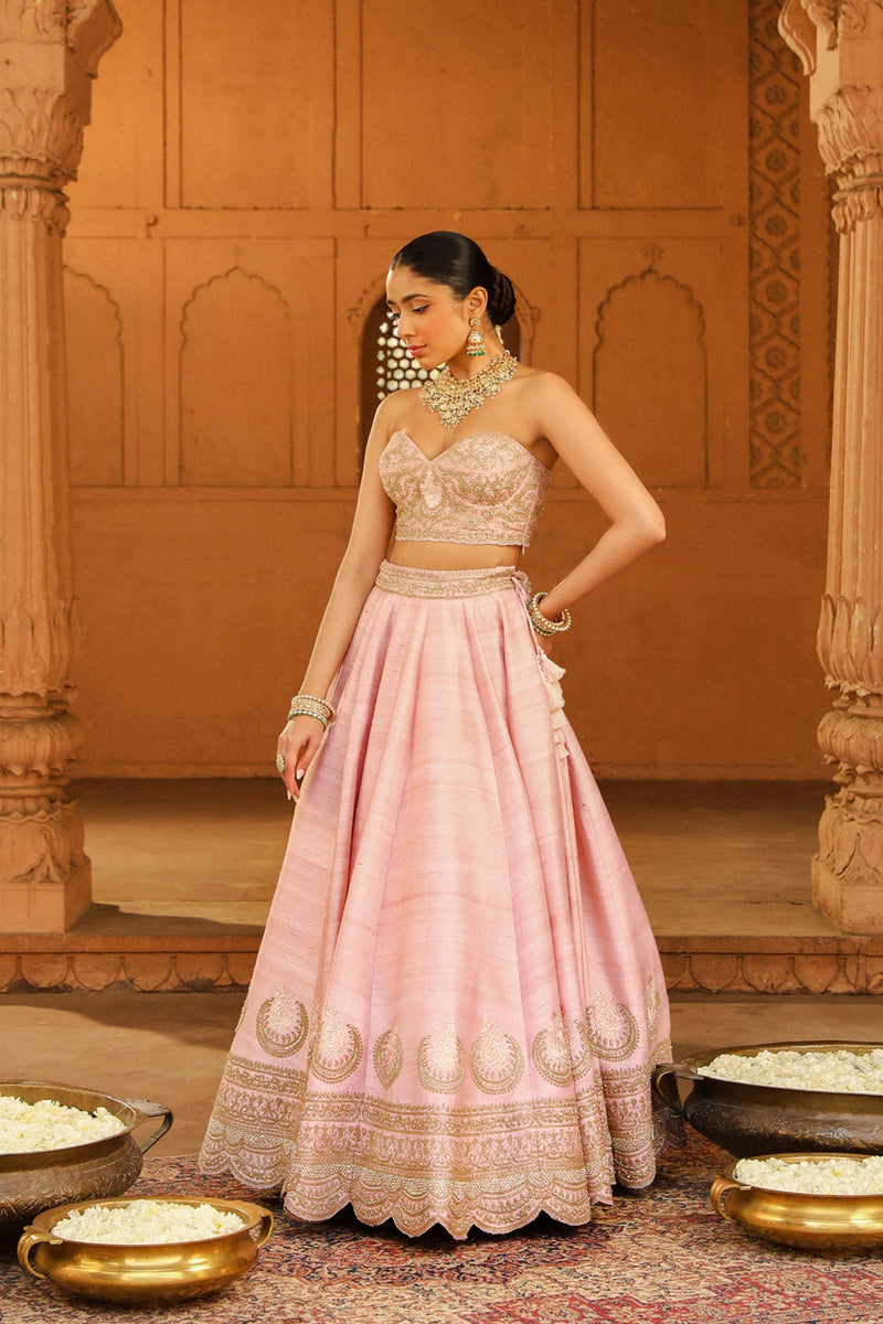 Razana - Blush Pink Lehenga Set with Dupatta
