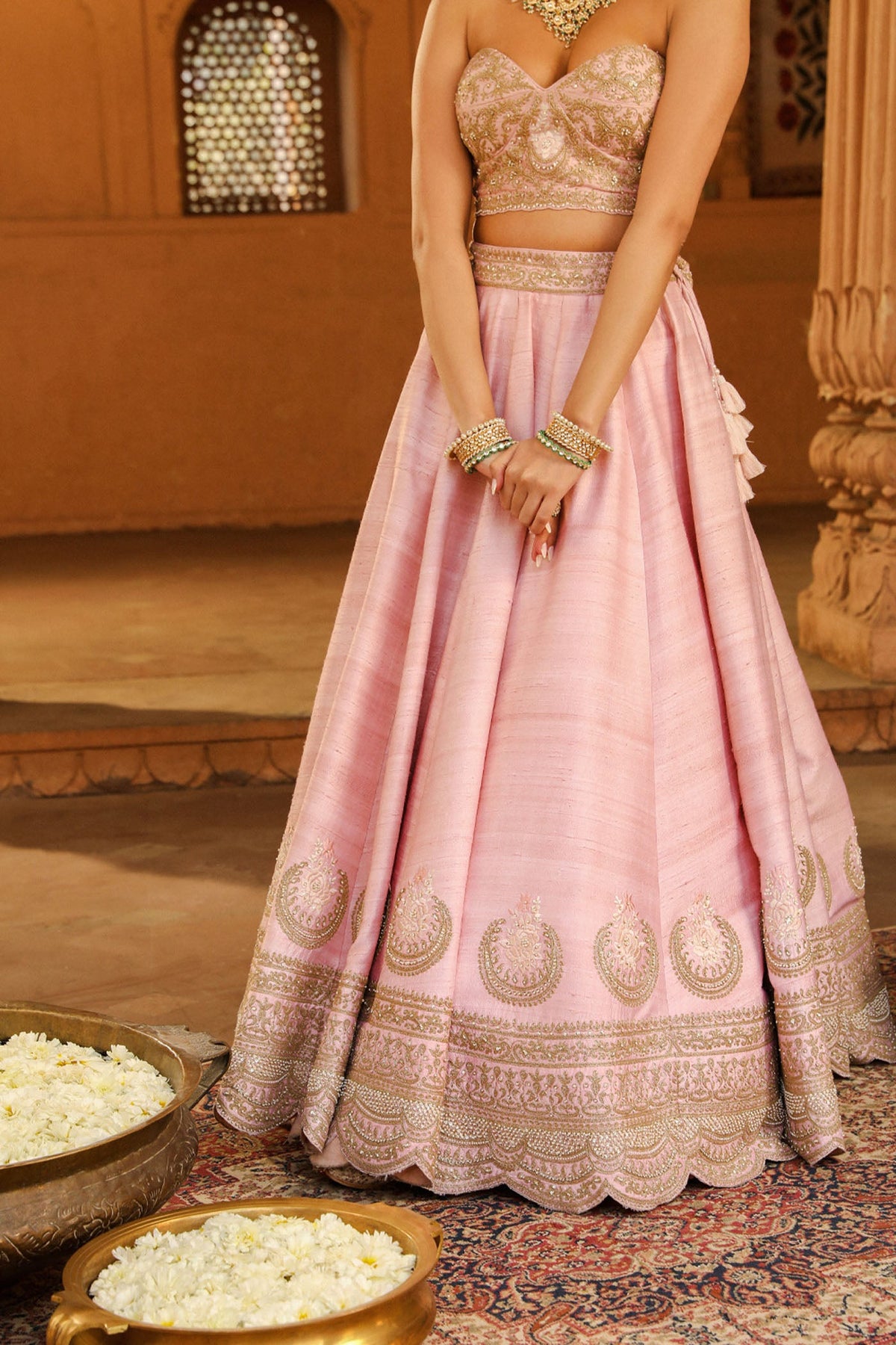 Razana - Blush Pink Lehenga Set with Dupatta