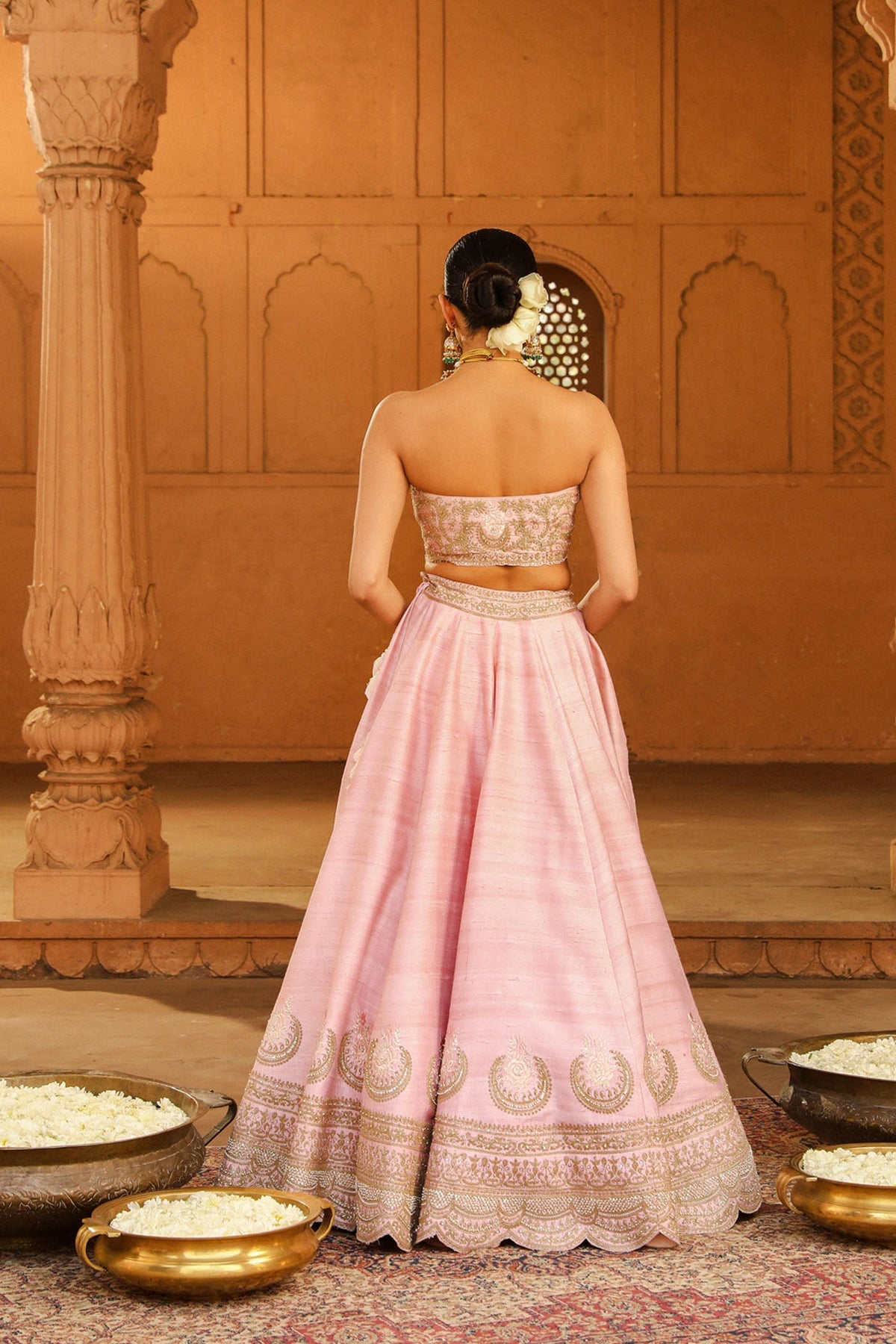Razana - Blush Pink Lehenga Set with Dupatta