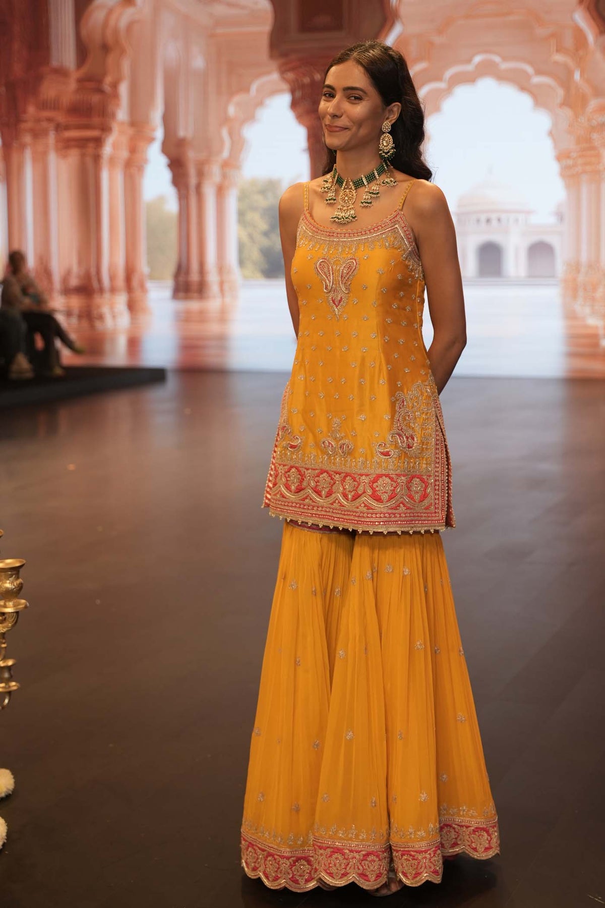 Mehan - Heirloom Mustard Short Kurta with Garara