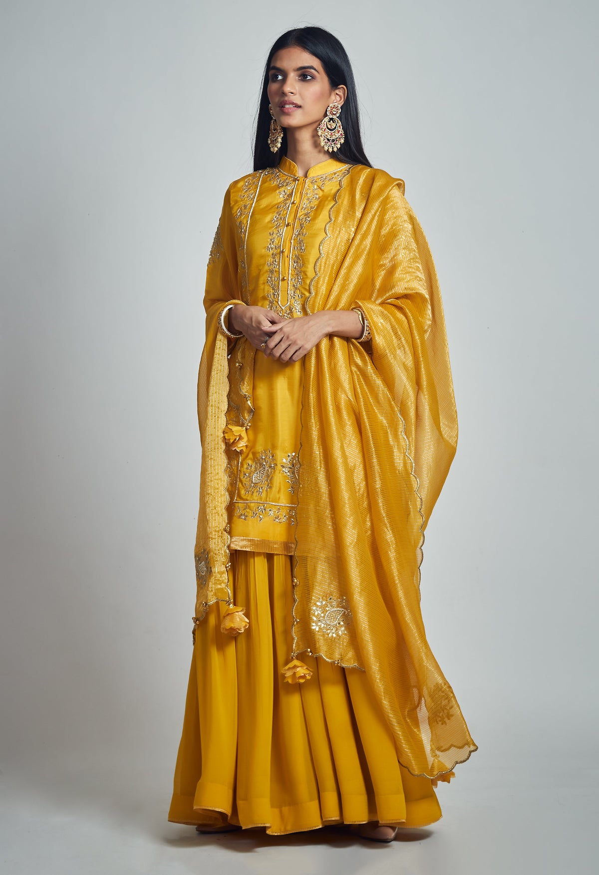 Nasira- Yellow Habutai silk ensemble