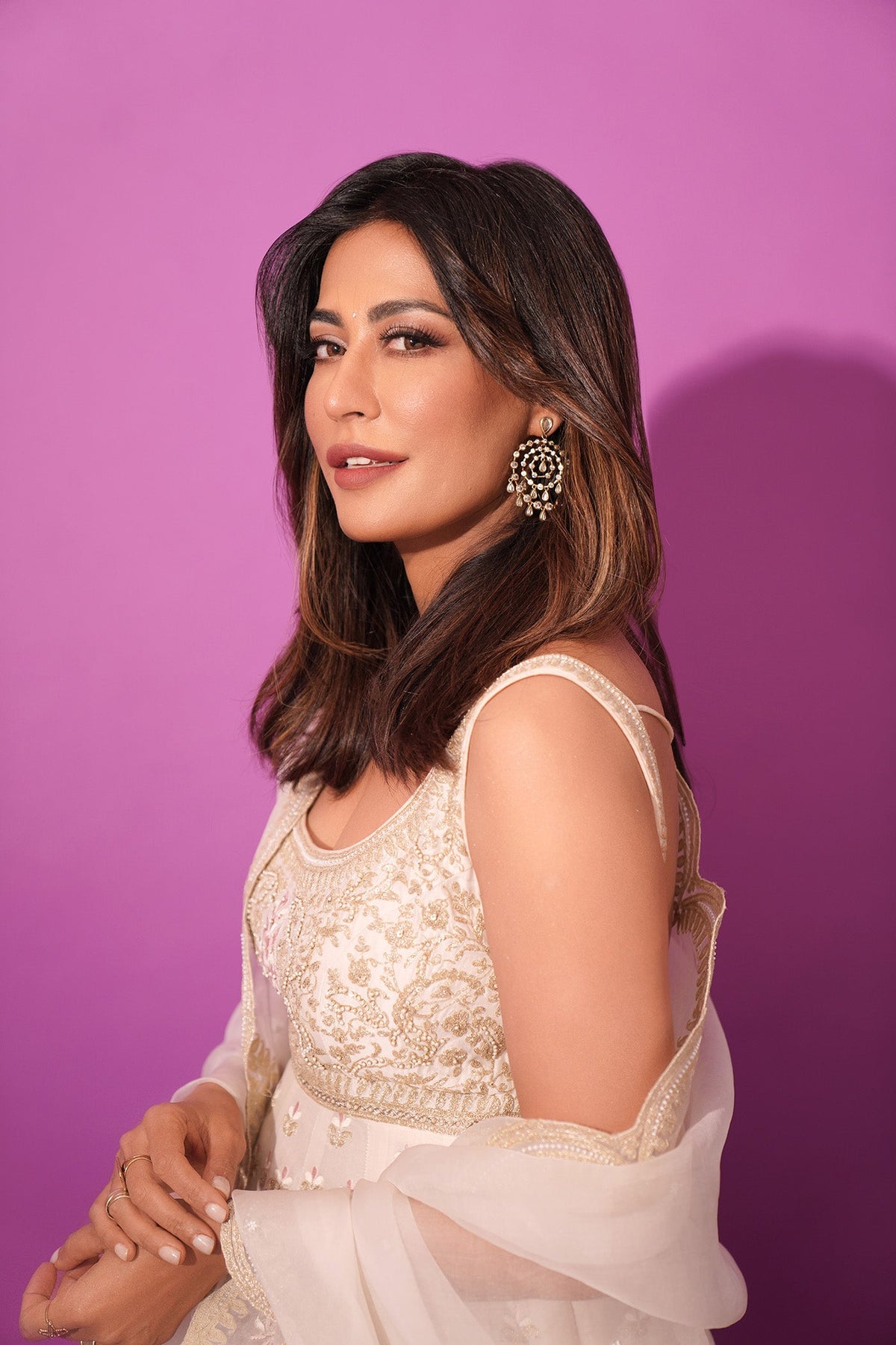 Chitrangda Singh  In Wafiya - Daisy Ivory Ankle Length Anarkali with Chooridaar and Dupatta