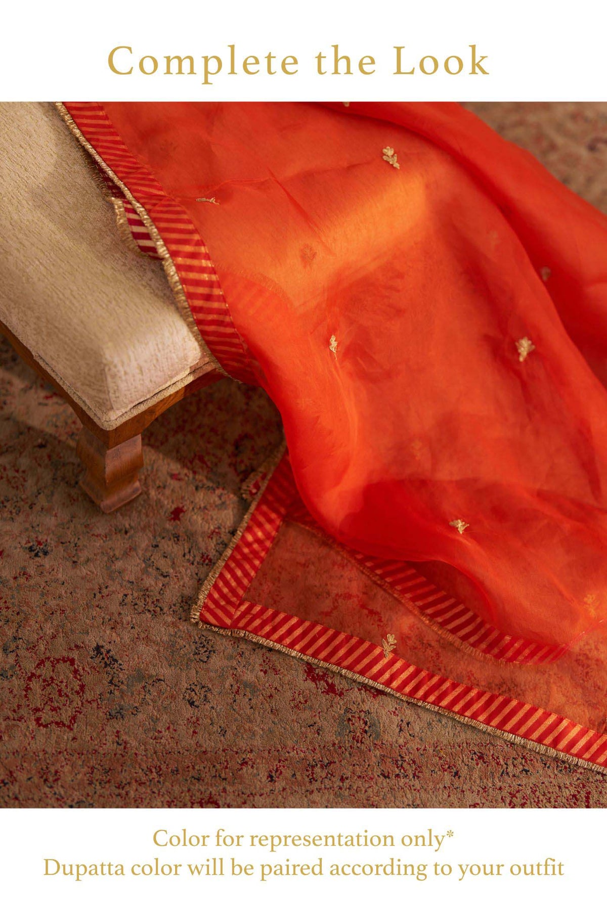 MARWA - BURNT ORANGE SHORT CHAUGA WITH SALWAR