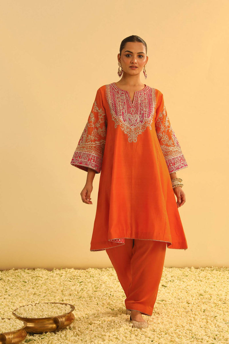 Vanya Bahl In MOHSINA - Orange SHORT KALIDAAR CHOGA WITH SALWAR