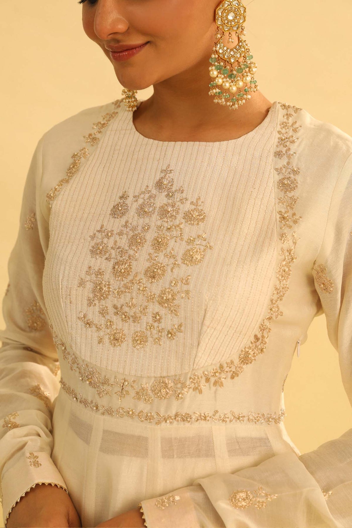 Shahana - Daisy Ivory Peplum Kurta with Garara and Dupatta (Lxrts)