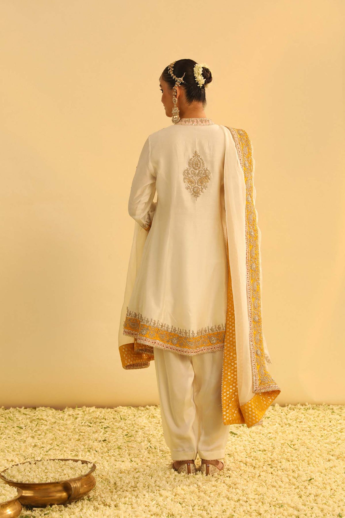 Amani - Daisy Ivory A-line Kurta with Salwar & Dupatta (Lxrts)