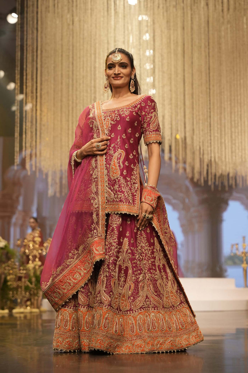 Mahi Vinod In Ishwa - Rani Hotpink Kurta with Sharara