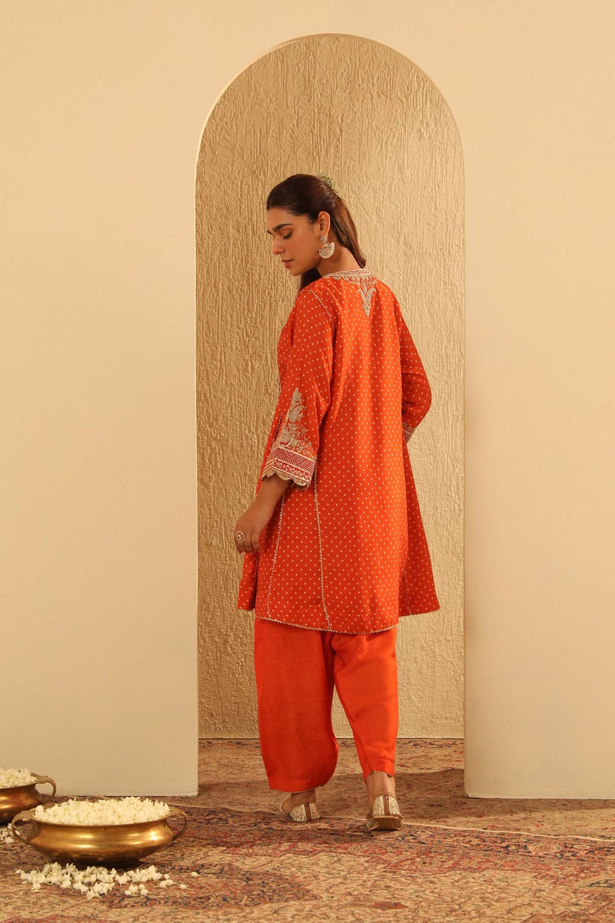 Prisha - Orange Kalidaar Choga with Salwar