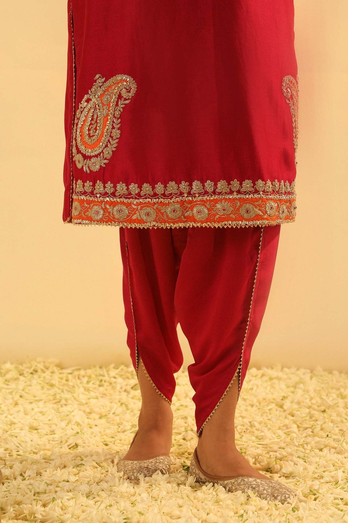 Anjum - Hot Pink Short Kurta with Dhoti (Lxrts)
