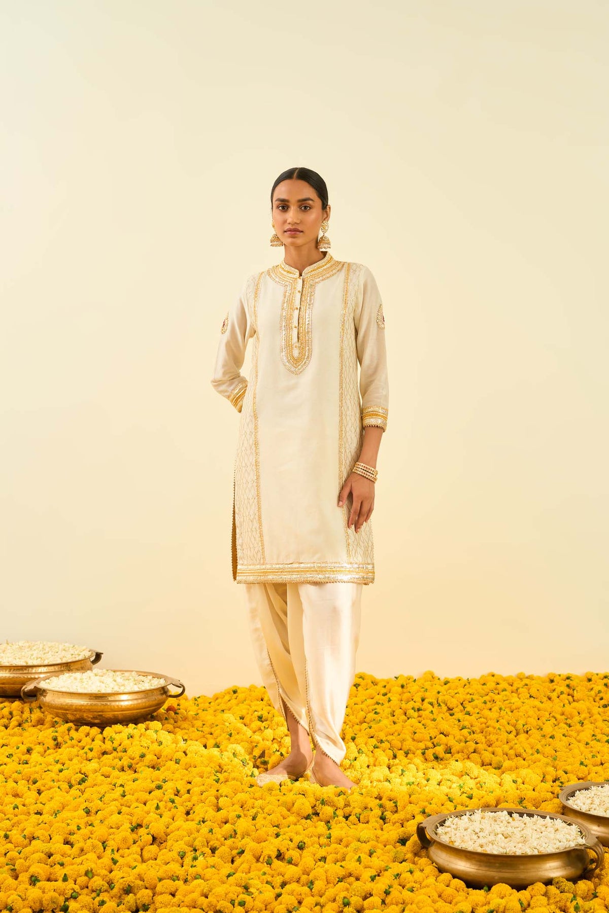 Aliza Daisy Ivory kurta with dhoti