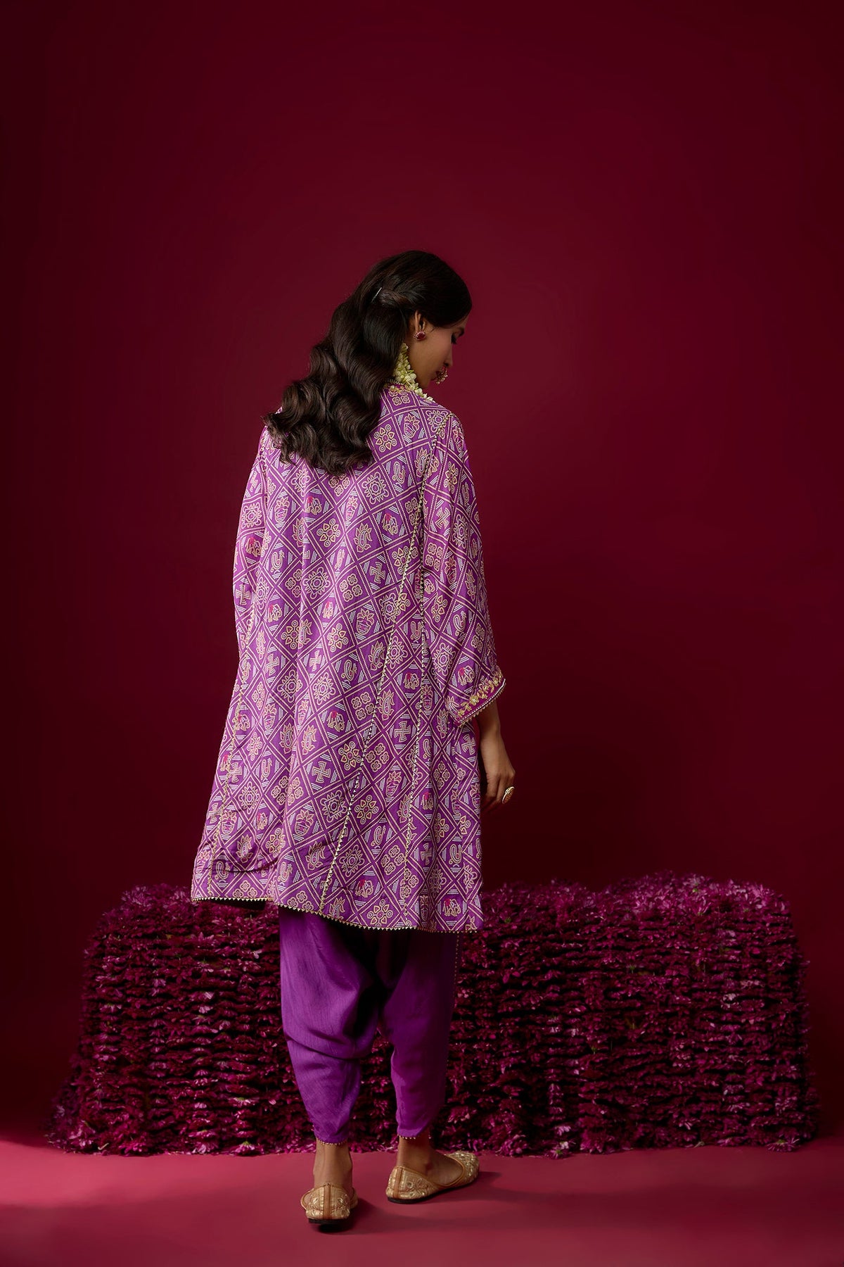 Nadia - Deep Purple Short Chauga With Salwar