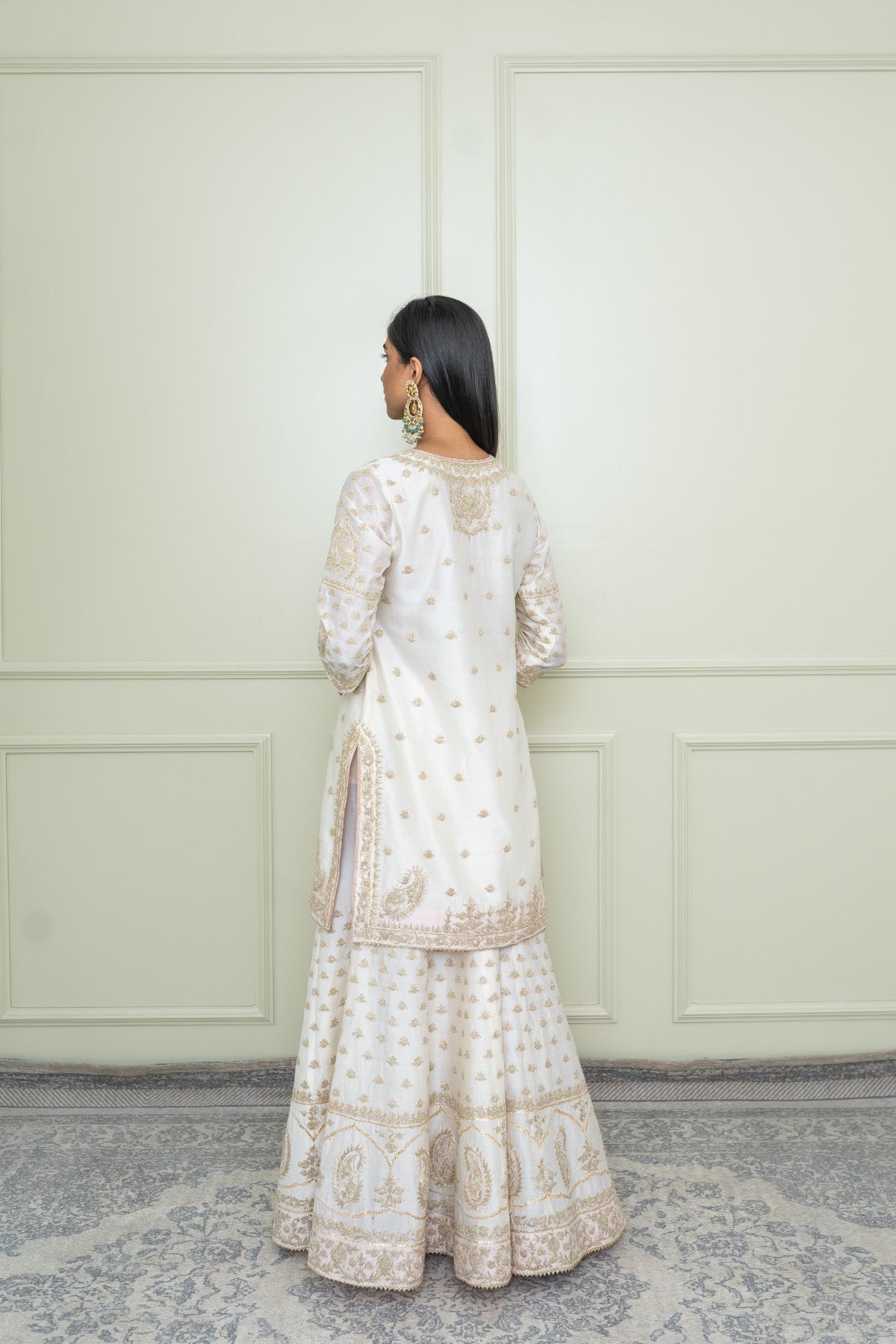 Shaima - Straight kurta with sharara and odhni