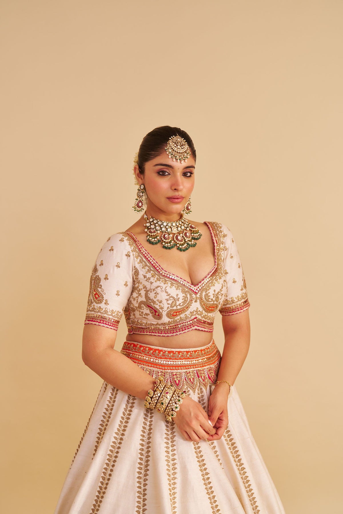 Nabha Natesh In AMARA - Daisy Ivory LEHENGA