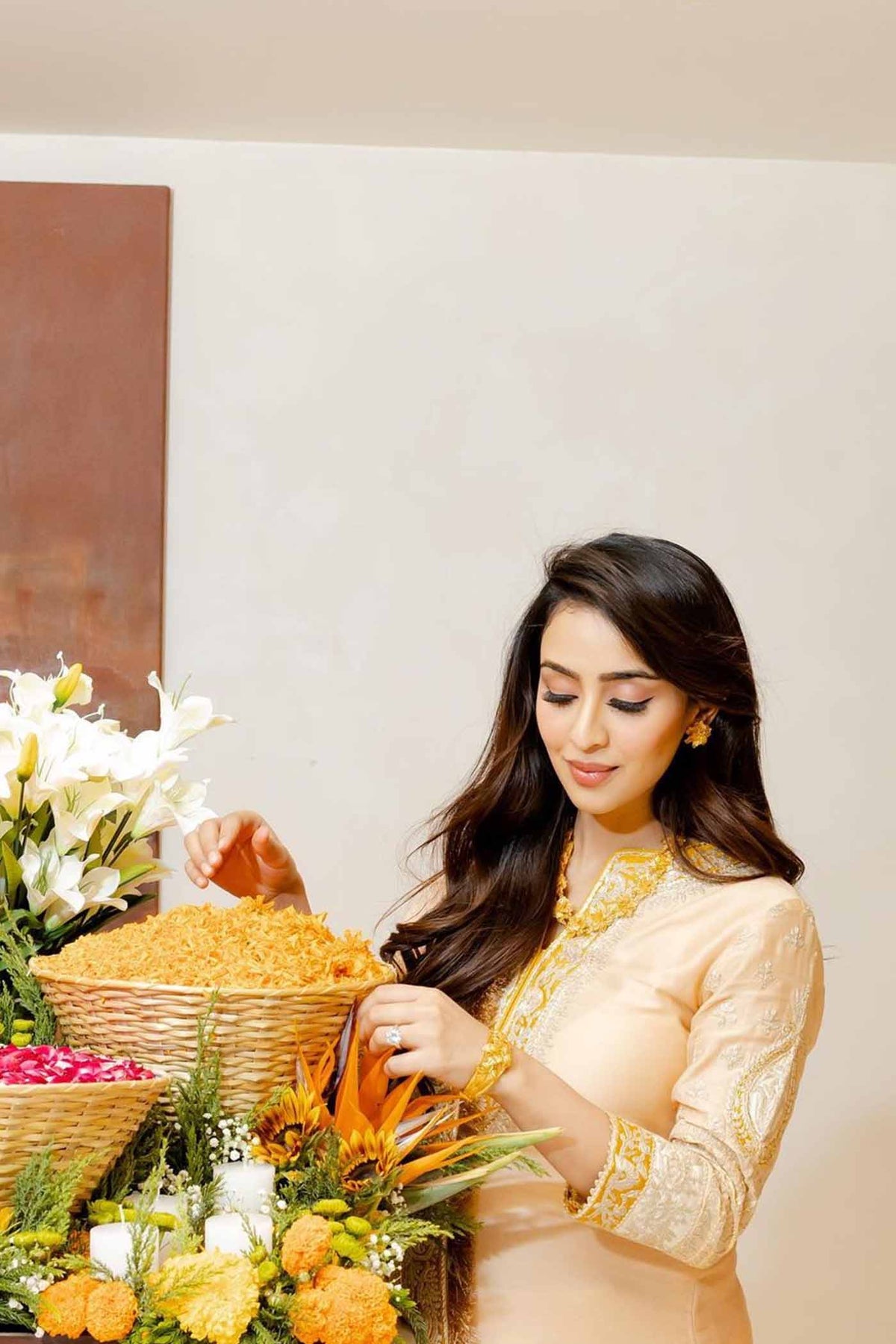 Shabina- Rosepink short kurta with garara and dupatta