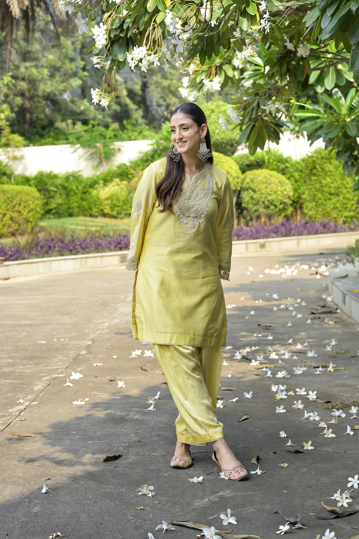 Karishma Yadav In Ashira- Lemon Yellow Kurta with Salwar