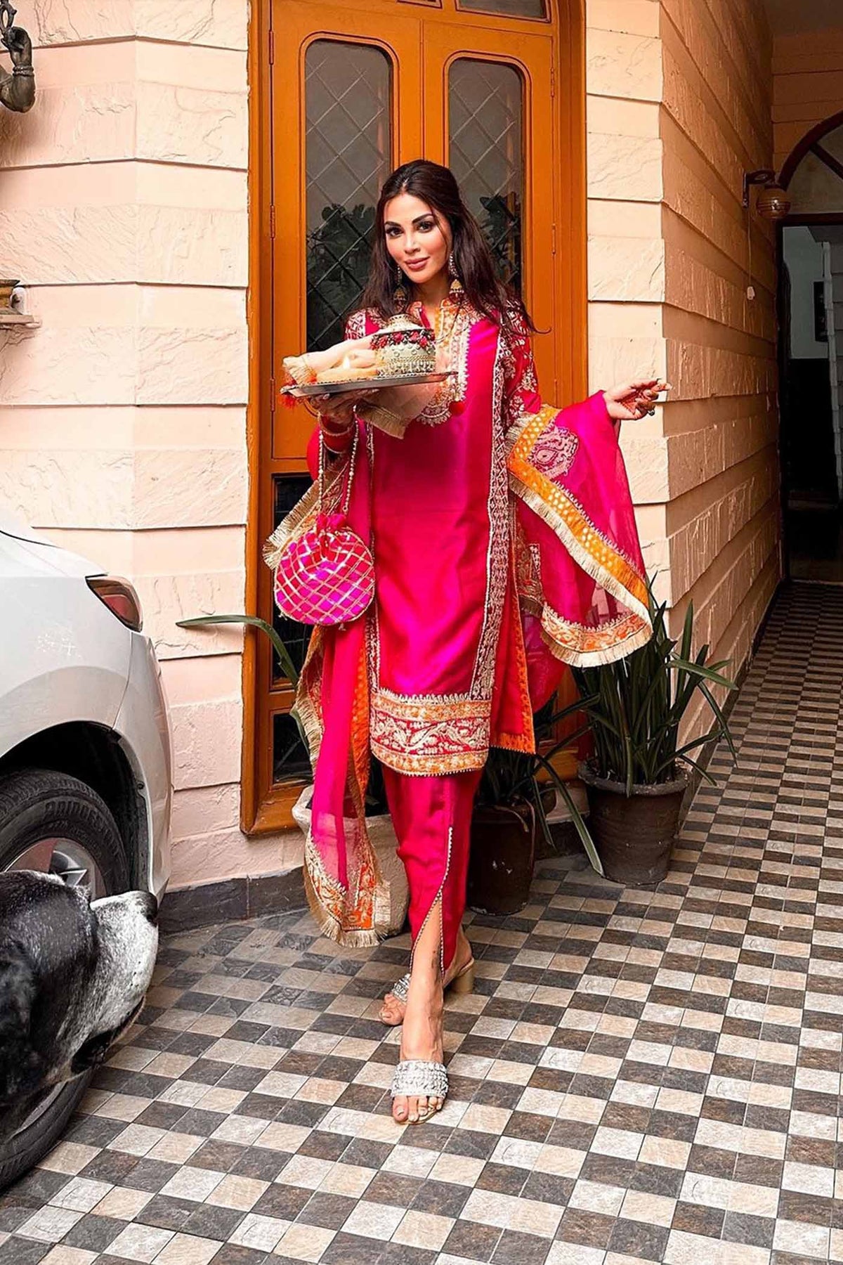 Ankita Rai In MEHNOOR - Rani Hotpink KURTA WITH DHOTI