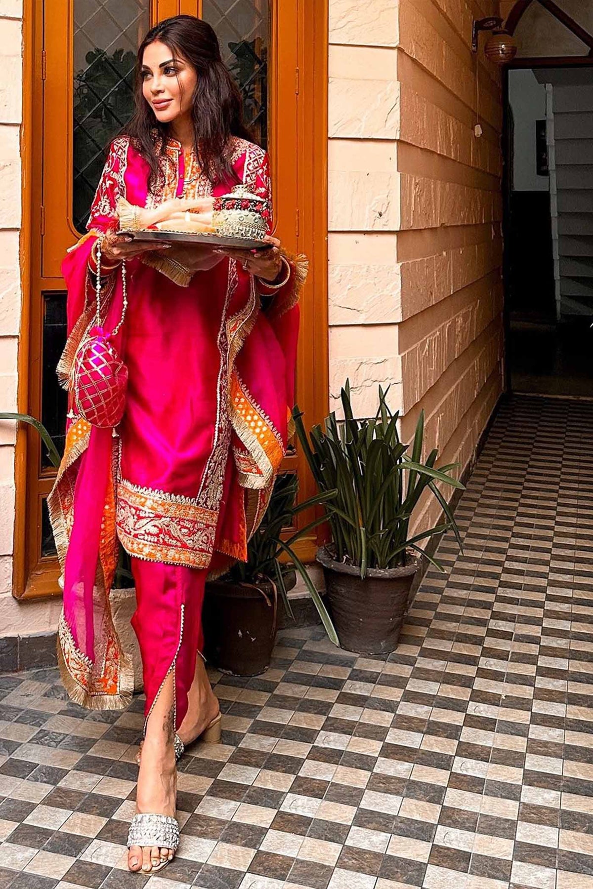 Ankita Rai In MEHNOOR - Rani Hotpink KURTA WITH DHOTI