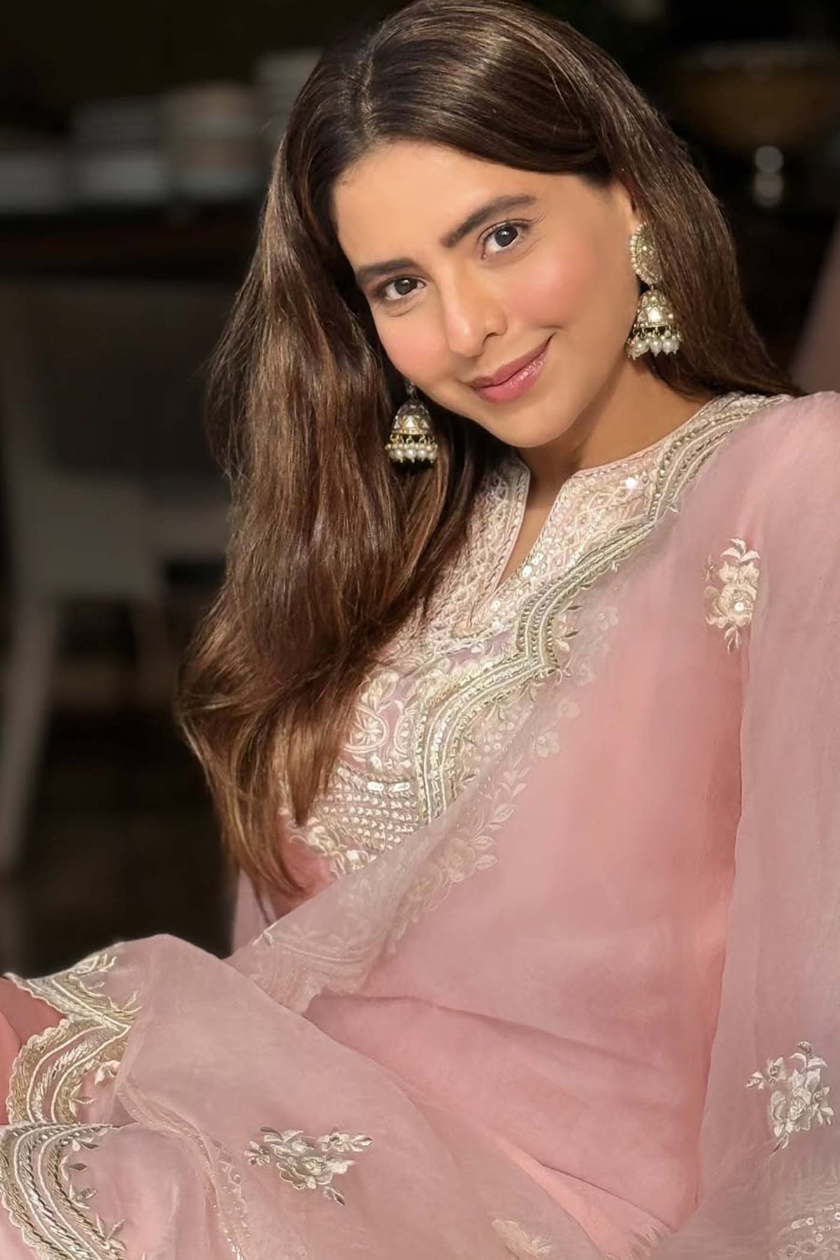 Aamna Sharif in Sara - Blush Pink Short Kurta With Salwar