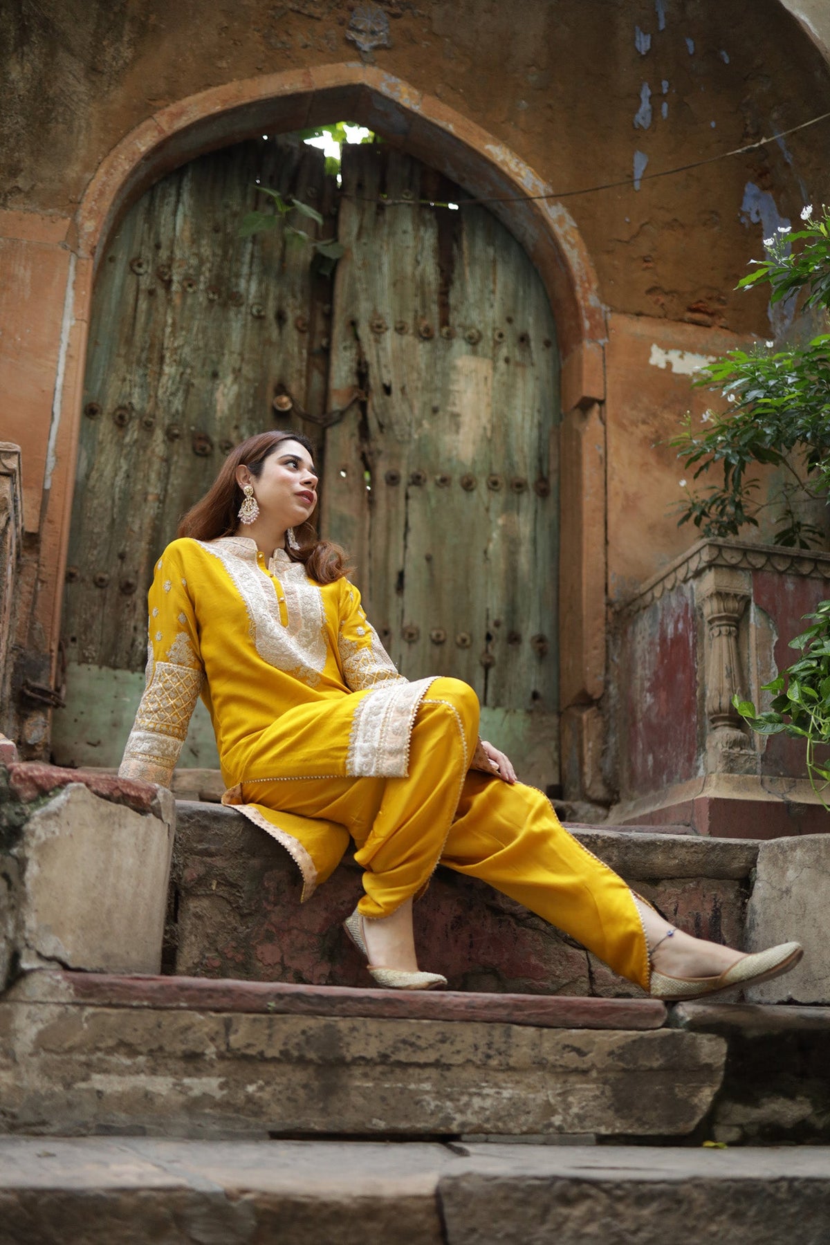 TARINI BHATIA IN MYREEN - Glaze Mustard KURTA WITH DHOTI