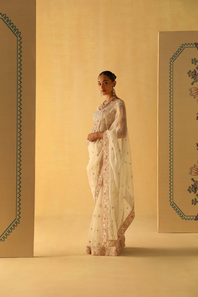 Maliha - Daisy Ivory Saree Set
