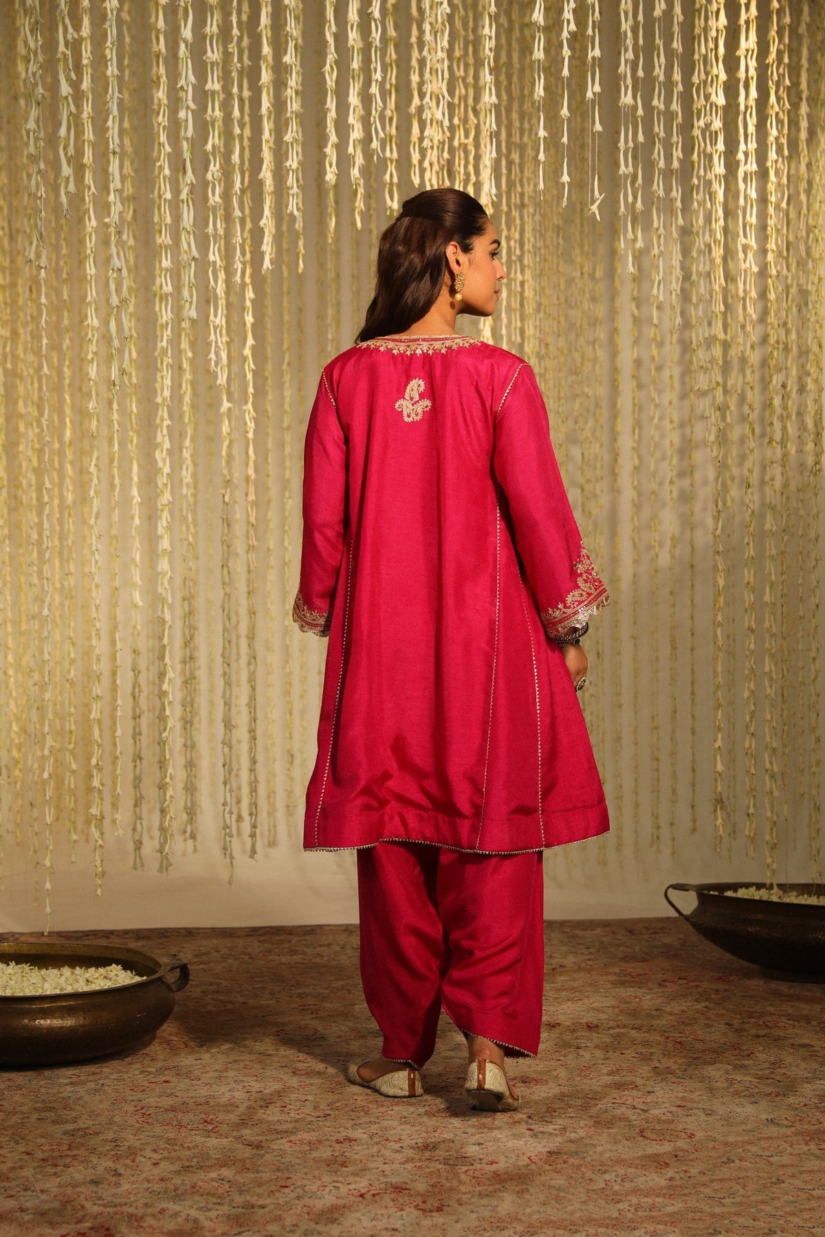 MEHER - Rani Hotpink SHORT CHOGA WITH SALWAR