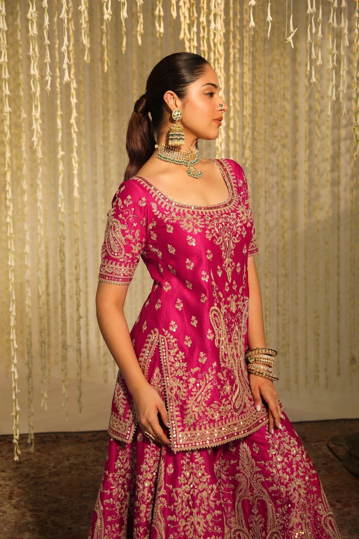 JUHI CHAWLA IN MAZNEEN - Rani Hotpink SHARARA
