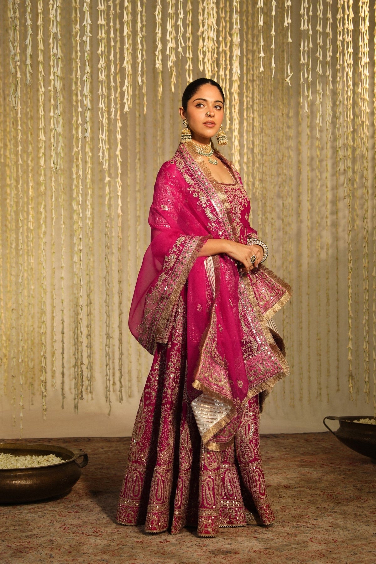JUHI CHAWLA IN MAZNEEN - Rani Hotpink SHARARA
