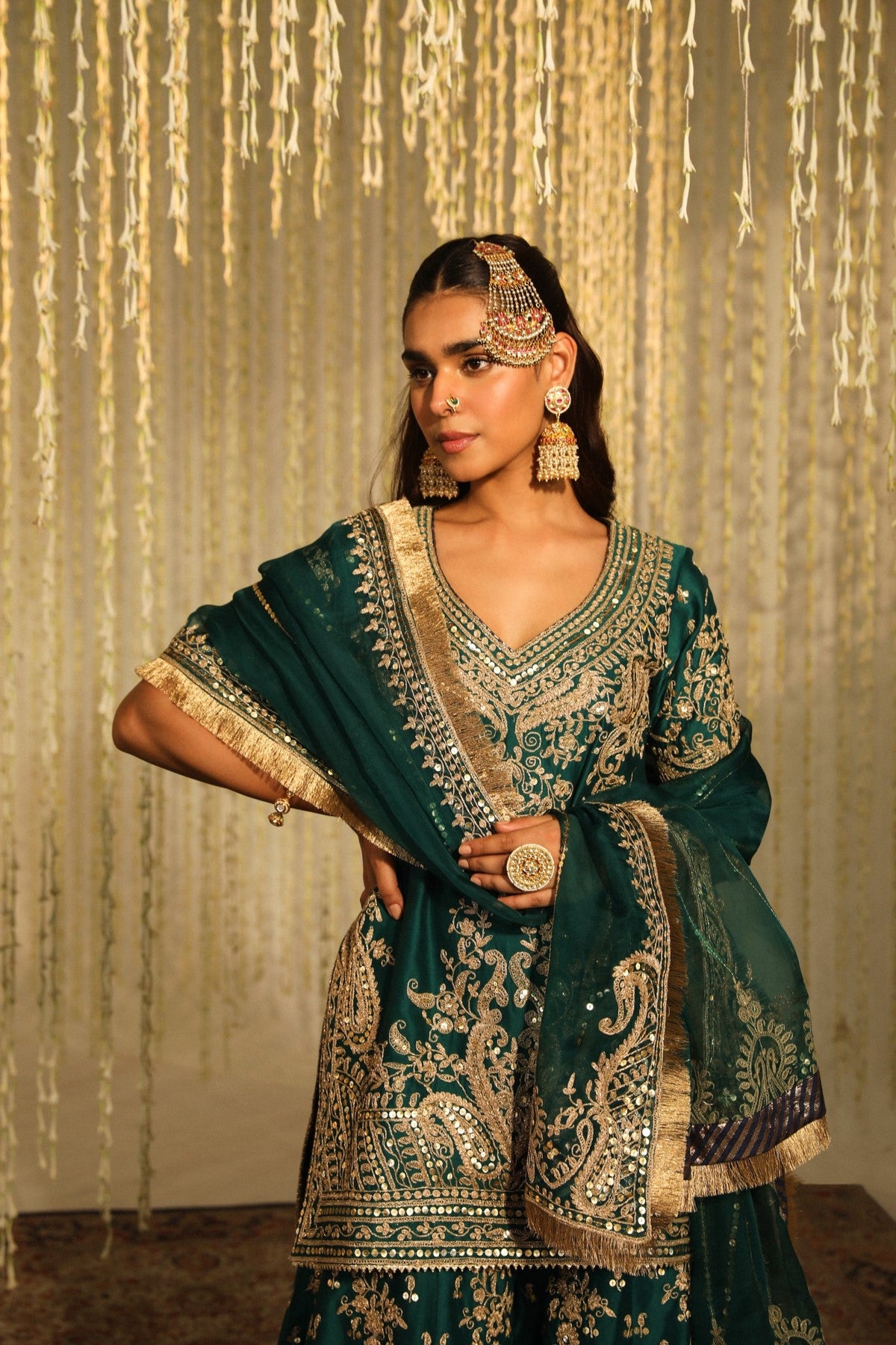 Chandni Girdhar In AAFIYA - EMERALD GREEN SHARARA