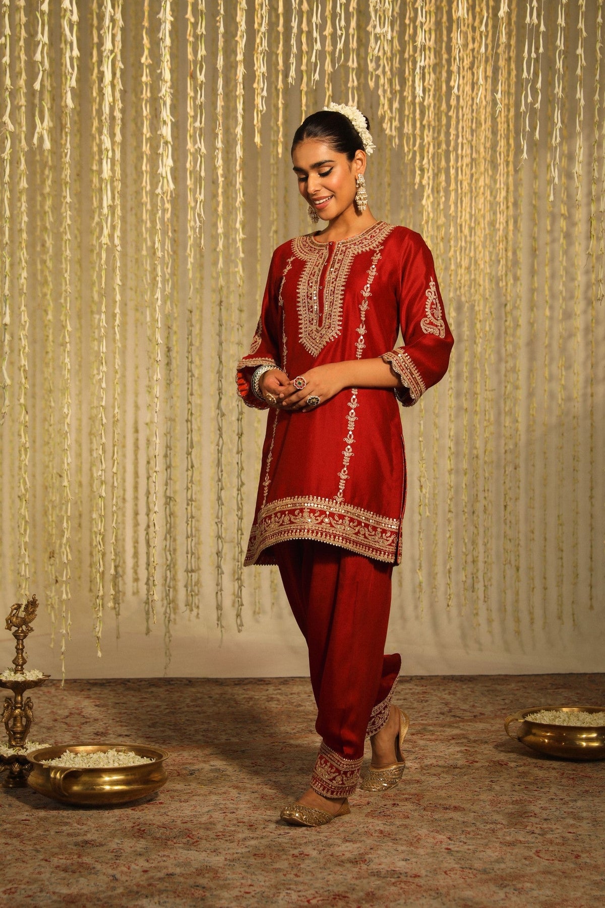 Supriya Nagpal In MEHAK - DEEP RED SHORT KURTA WITH SALWAR AND DUPATTA