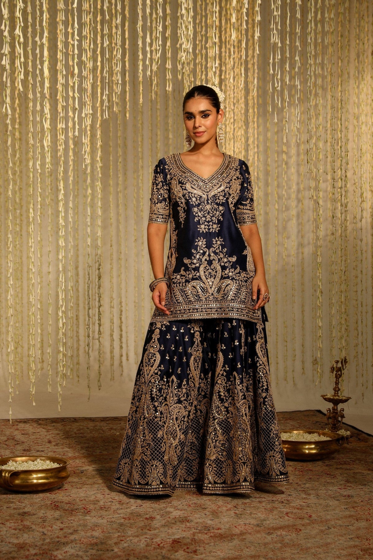 Tarini Bhatia In AAFIYA - DEEP BLUE SHARARA
