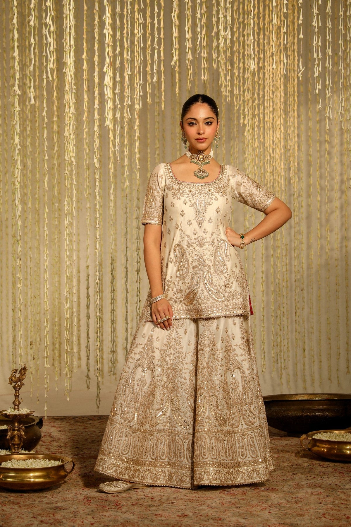 MAZNEEN - DAISY IVORY SHARARA