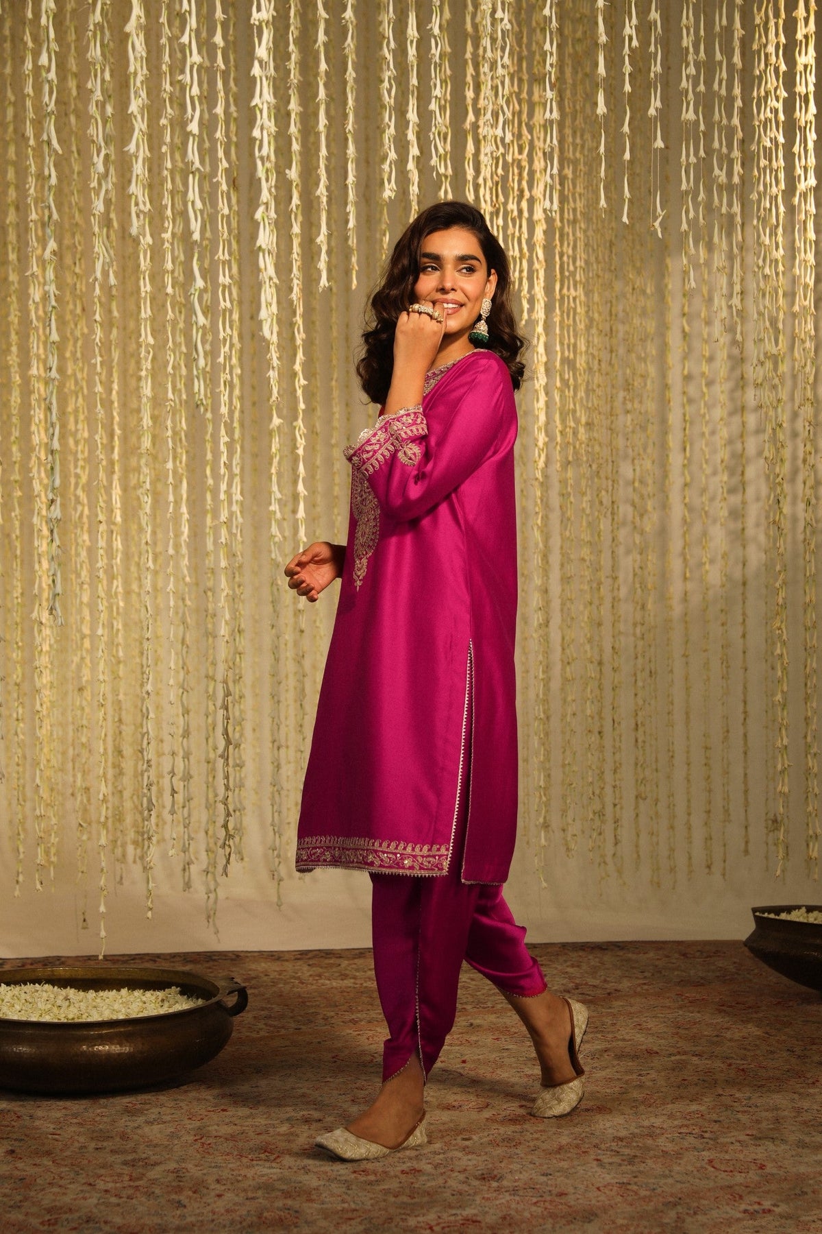ENISA - Rani Hotpink KURTA WITH DHOTI